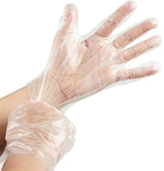 Efavormart Pack of 100 Clear Plastic Disposable Gloves, Powder Free