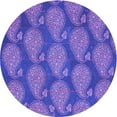 thumbnail image 1 of Ahgly Company Machine Washable Indoor Round Transitional Purple Mimosa Purple Area Rugs, 5' Round, 1 of 7