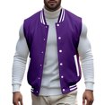 thumbnail image 2 of Bcfgryg Men's Spring And Autumn Vest Coat Standing Collar Sleeveless Button Jacket Vest Mens Waterproof Jacket Purple S, 2 of 5