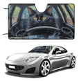 thumbnail image 3 of Black Cat Car Windshield Sun Shade Fun Animal Cool Fold-able UV Ray Sun Visor Protector Sunshade to Keep Your Vehicle Cool 51"x28", 3 of 7