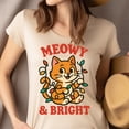 thumbnail image 4 of Meowy and Bright Shirt | Cute Cat Graphic Tee with Lights | Unisex Casual T-Shirt, White, Size L, 4 of 6