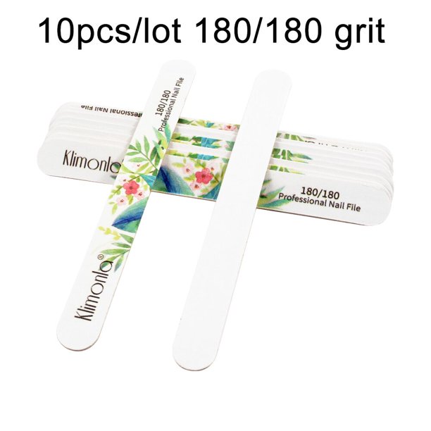 Limas profesionales de madera para uñas, Accesorios lavables para salón de manicura, 100, 180, 10 unidades por lote