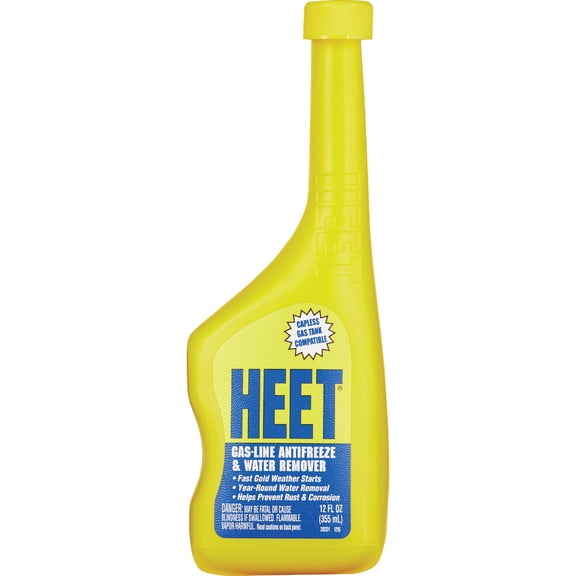 HEET Gas-Line Antifreeze & Water Remover, Prevents gas-line freeze up, 12 Fl oz Bottle (24 Pack)