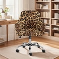 thumbnail image 2 of Xoenoiee Brown Leopard Print Dining Room Chair Slipcovers Curved Back Chair Cover Armchair Covers Removable Chair Protector for Living Room, Dining Room, Kitchen, 2 of 7