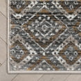 thumbnail image 5 of Well Woven Custom Size Runner - Choose Your Length - Stesha Grey & Golden Rust Tribal Diamond Border 31 Inches Wide x 15 Feet Long Runner (31" x 15' Runner) Rug, 5 of 5