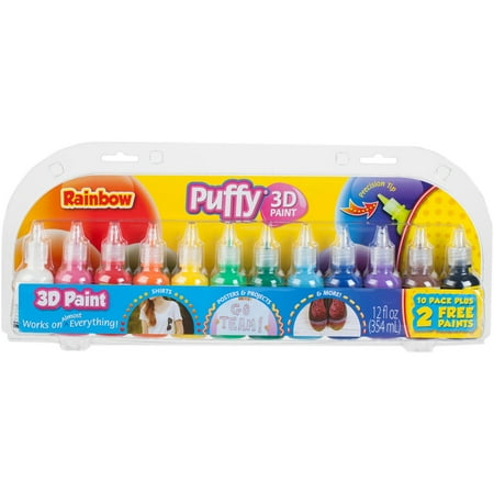 puffy 3d paint rainbow 12 count walmart com