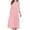 Pink, variant on Fall Casual Dress for Women Loose Fit 3/4 Sleeve Crew Neck Pleated A-line Mid Long T-shirt Dresses Plus Size (XL, Wine)