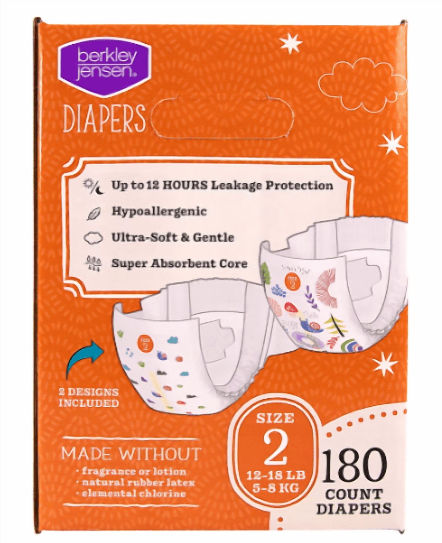 Berkley Jensen Diapers Size 2 (12-18 LB) 180 Count