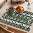 thumbnail image 3 of Green Black Boho Placemats Set of 12 Vintage Tribal Striped Southwestern Place Mats Indoor Wipeable Table Mats Washable Cloth Dining Table Placemats for Kitchen Holiday Party Home Decor 13x19 Inch, 3 of 9
