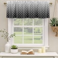 thumbnail image 3 of Moroccan Black Valances for Windows, Decorative Rod Pocket Window Valance Curtains, Geometric Abstract Gradient Plaid Short Curtain Drapes for Kitchen/Bathroom/Living Room, 2 Panels, 42" W x 12" L, 3 of 8