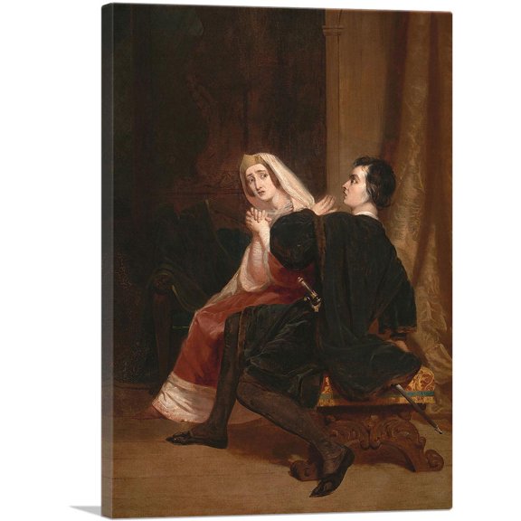 ARTCANVAS Hamlet And His Mother The Closet Scene Canvas Art Print by Richard Dadd - Size: 18" x 12" (0.75" Deep)