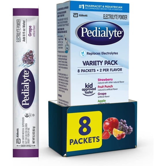 Pedialyte Oral Electrolyte Powder Variety Pack -- 8 Packets Pack of 4