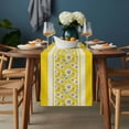 thumbnail image 2 of Yellow Daisy Table Runner - 108 Inch Long, Kitchen Dining Table Runner Dresser Scarves, Farmhouse Floral Yellow Striped Farmhouse Decor for Coffee Tables Wedding Party Banquet, 2 of 8