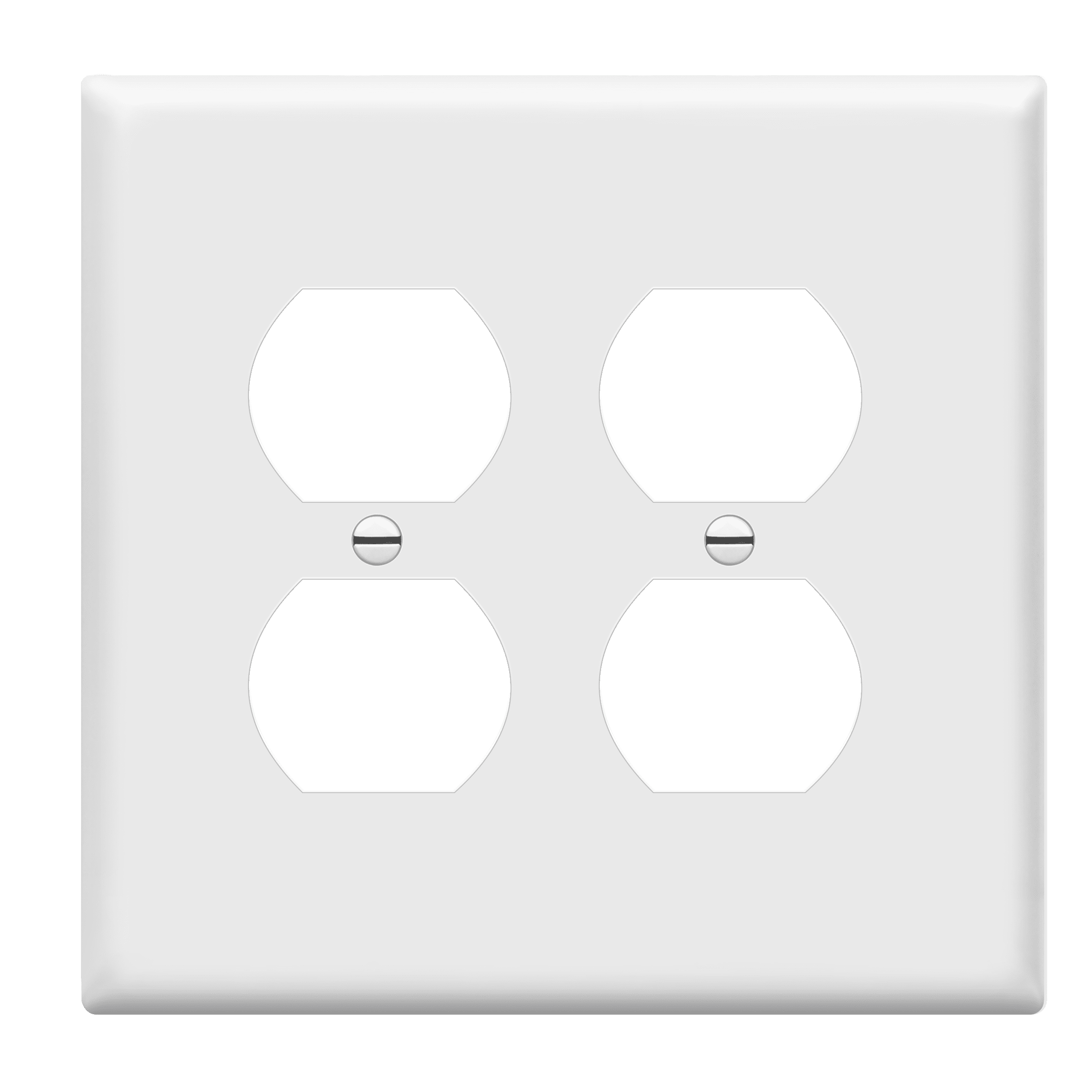 ENERLITES Duplex Receptacle Outlet Wall Plate, Midway Size 2-Gang, Unbreakable Polycarbonate Thermoplastic, White