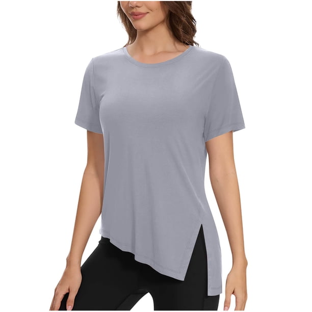 Camiseta de Manga Corta de las Mujeres, Camiseta de Cuello Redondo para Todas las Estaciones de Uso Diario