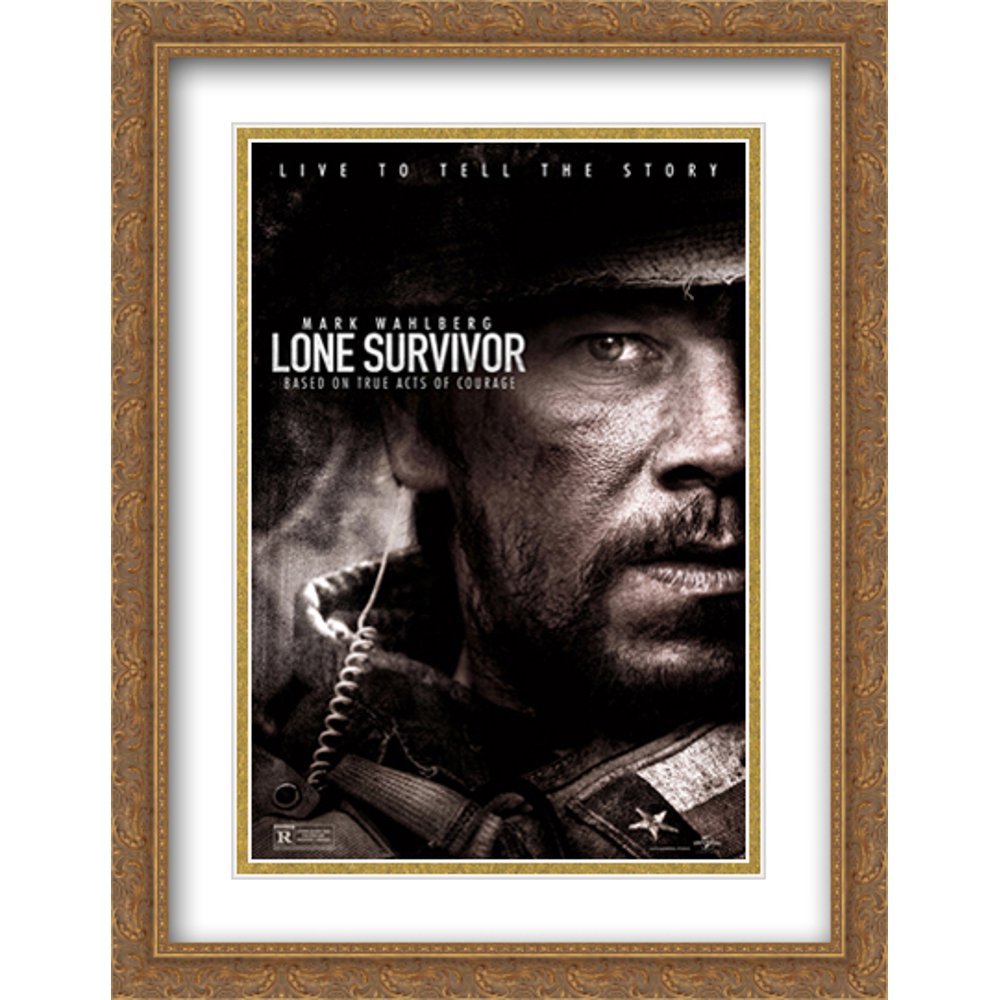 Lone Survivor 28x36 Double Matted Large Gold Ornate Framed Movie Poster