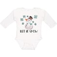 thumbnail image 3 of Inktastic Let It Snow Cute Snowman in Hat and Scarf Boys or Girls Long Sleeve Baby Bodysuit, 3 of 5