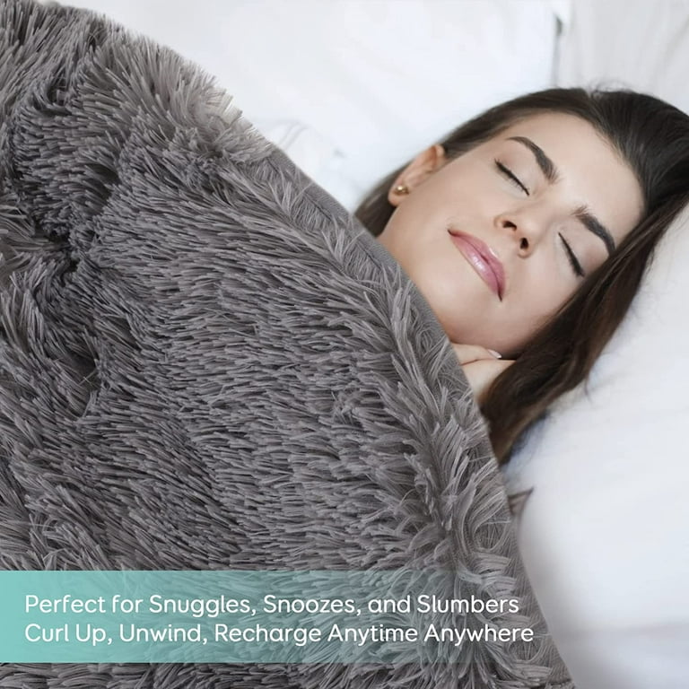Electric Heated Blanket with Cozy Shaggy Longfur Soft Sherpa Reversible Function with 10 Heating Levels 3 Hours Auto Off Home Office Use ETL