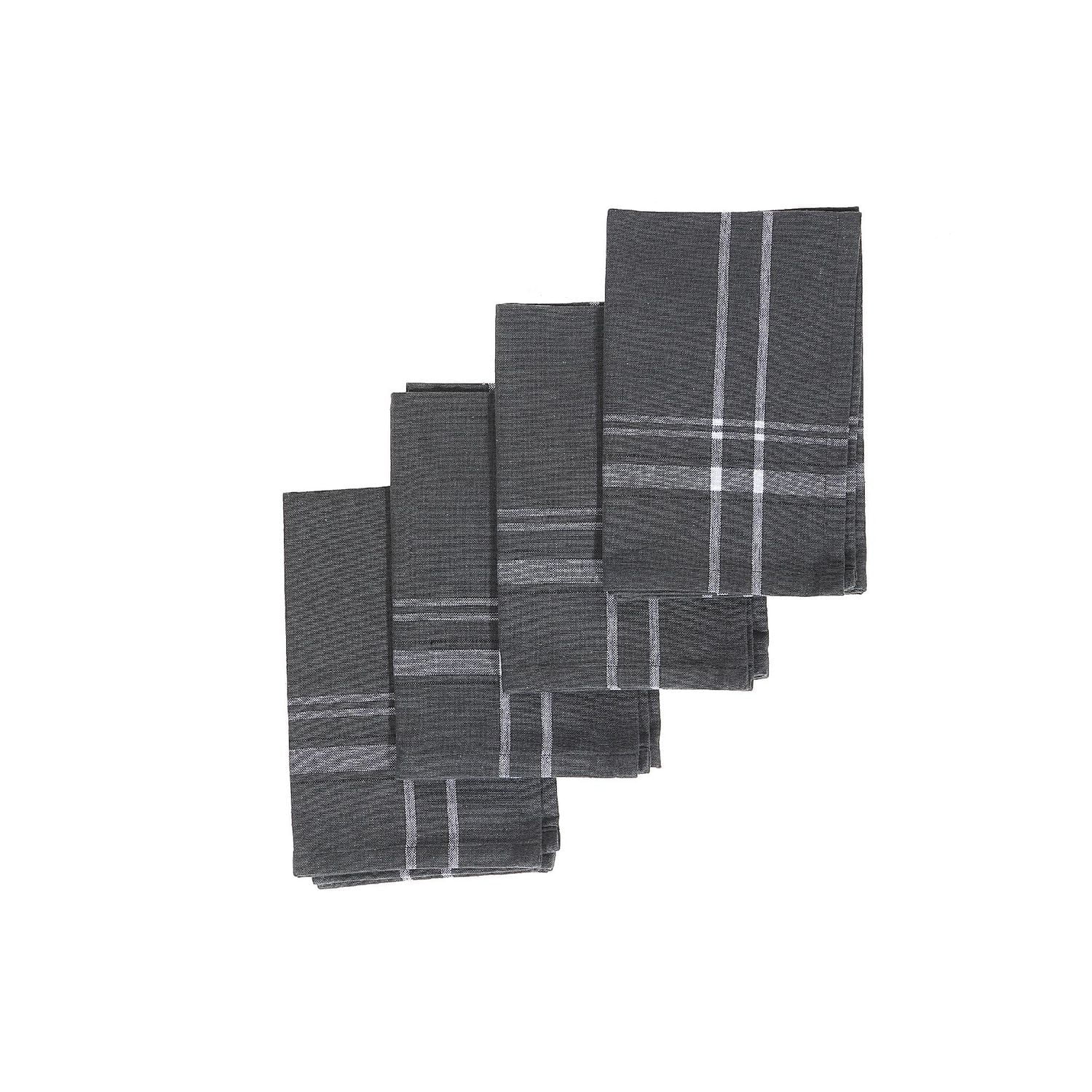 Serviette Frontière Française (Ensemble De 4) (Gris Au Charbon)