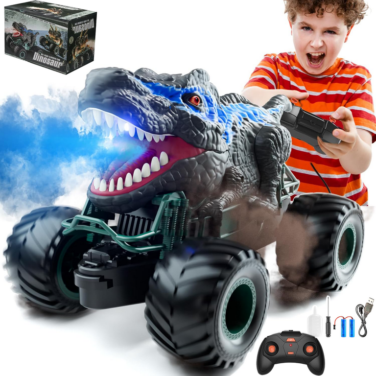 HNH Jurassic RC Dinosaur Car for Kids, Rechargeable Monster Truck 