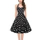thumbnail image 1 of Vestido de verano Gibobby vintage de los años 50 para mujer Brocado cuello colgante estampado con cordones cintura remetida, 1 of 3