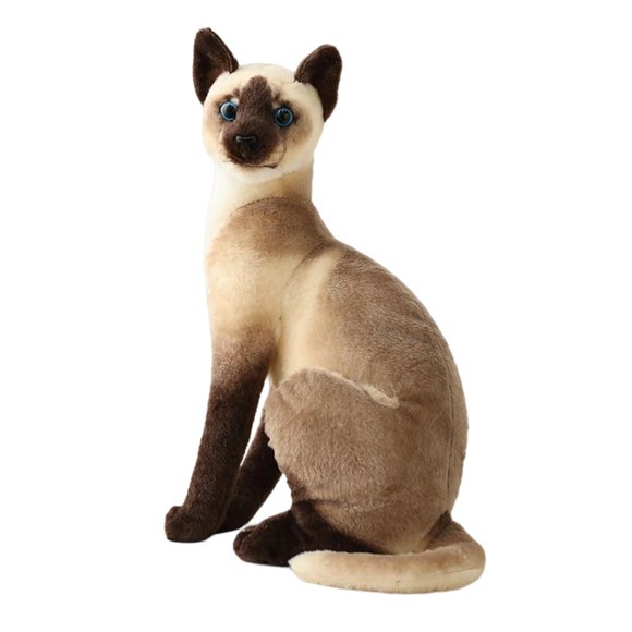 Cute Stuffed Animal Comfortable Soft Doll Kitty Home Cats Plush Toy Simulation Kitten for Adults Bedroom Teens Girlfriend Children 32cm Siamese Cat