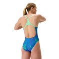 thumbnail image 3 of Speedo Maillot de Bain une Pièce Imprimé Turnback Endurance+ à Fines Bretelles - Under Current/Sugar Blue, 22, 3 of 3