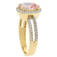 thumbnail image 3 of 14K Yellow Gold Natural Morganite Ring Cushion-cut 8x8 mm 2-row Diamond Accents, size 7, 3 of 4