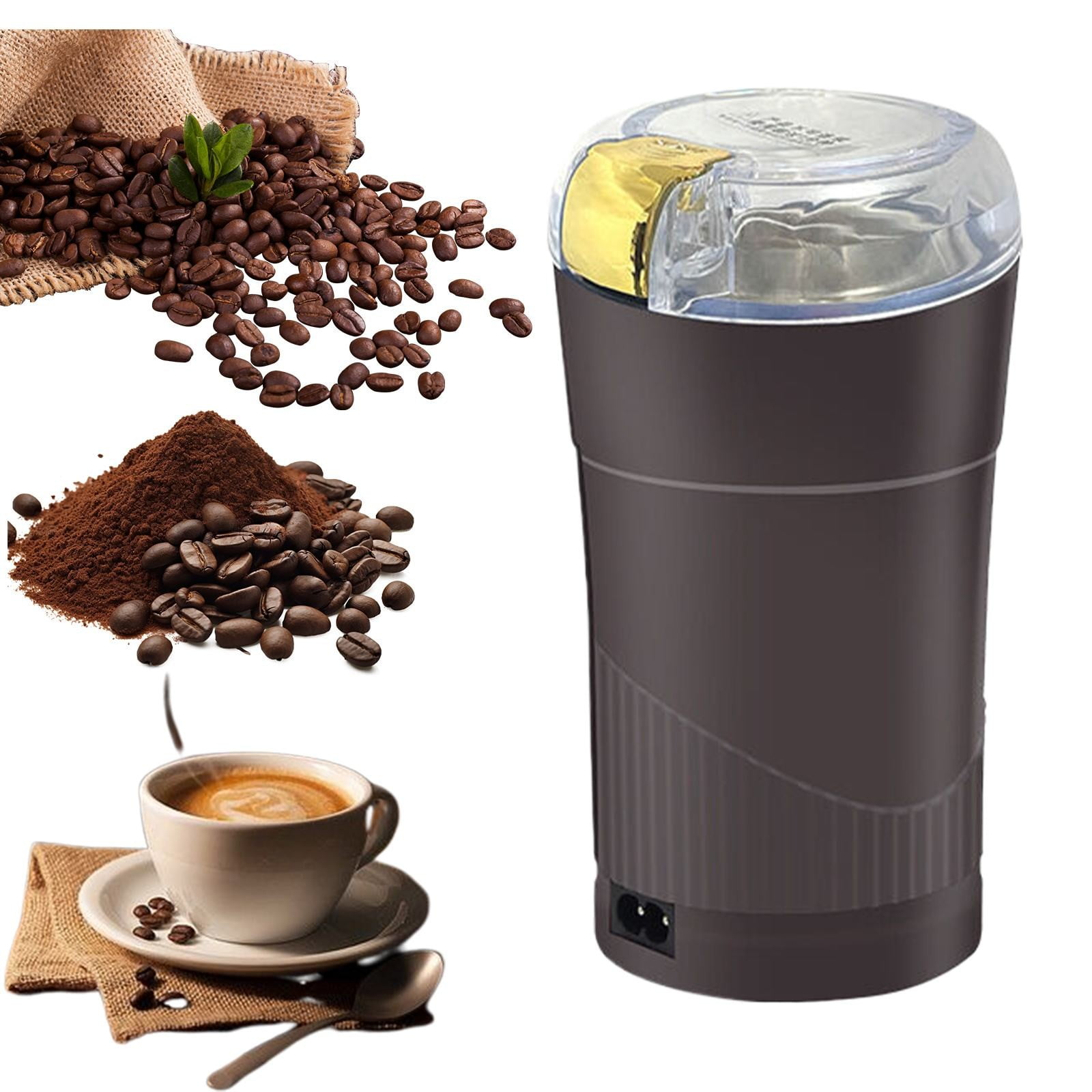 XKHAZA Coffee Grinder, Electric Coffee Grinder, Quiet Spice Grinder, One Touch Coffee Mill for Beans, Spices and More, with Clean Brush, Stainless Steel