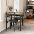 thumbnail image 3 of Veecom Dining Table & Chairs Kitchen Dining Room Set, Table and 2 Metal and Wood Chairs, Rustic Brown, 3 of 7