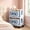 Light Blue, variant on Beige 2-Tier Wheeled Plastic Mobile Storage Cart Cute Bear Glasses Design Hollow Ventilated Compartments Multifunctional Rolling Organizer For Living Room Bedroom Kitchen Bathroom