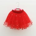 thumbnail image 4 of EINCcm Baby Skirt Baby Girl Skirt Baby Tutu Skirt Cute Party Dance Skirt Net Yarn Crimping Pearl Sequins Tulle Skirt, for Toddler Kids Baby Girls, Red, 2 Years, 4 of 6