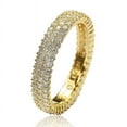 thumbnail image 2 of Golden Sterling Silver Micro-Pave White Cubic Zirconia Eternity Band, 2 of 6