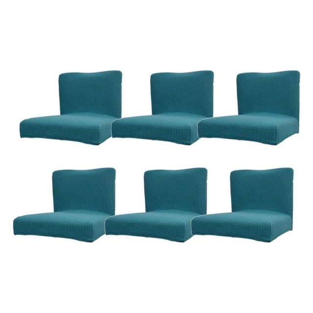 Cubierta de asiento de taburete con respaldo corto y bajo universal verde de 6 piezas con banda elástica para boda, cocina, comedor, b Zulema Funda para silla de comedor