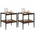 thumbnail image 3 of Coffee Tables Set of 2 Rectangle End Table, Tempered Glass Tabletop with MDF layer, Modern Table for Living Room , Brown Glass,End Tables, 3 of 14