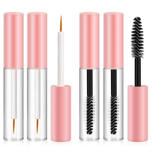 FELTECHELECTR 6 tubos de rímel vacíos con varita, envases pequeños para rímel, delineador de ojos, dispensadores de líquido, botellas, envases para cosméticos.