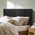 thumbnail image 4 of Queen Size Wood Headboard - Modern Farmhouse Wingback Fluted Panel, Wall Mounted Black Oak for Bedroom, 4 of 11