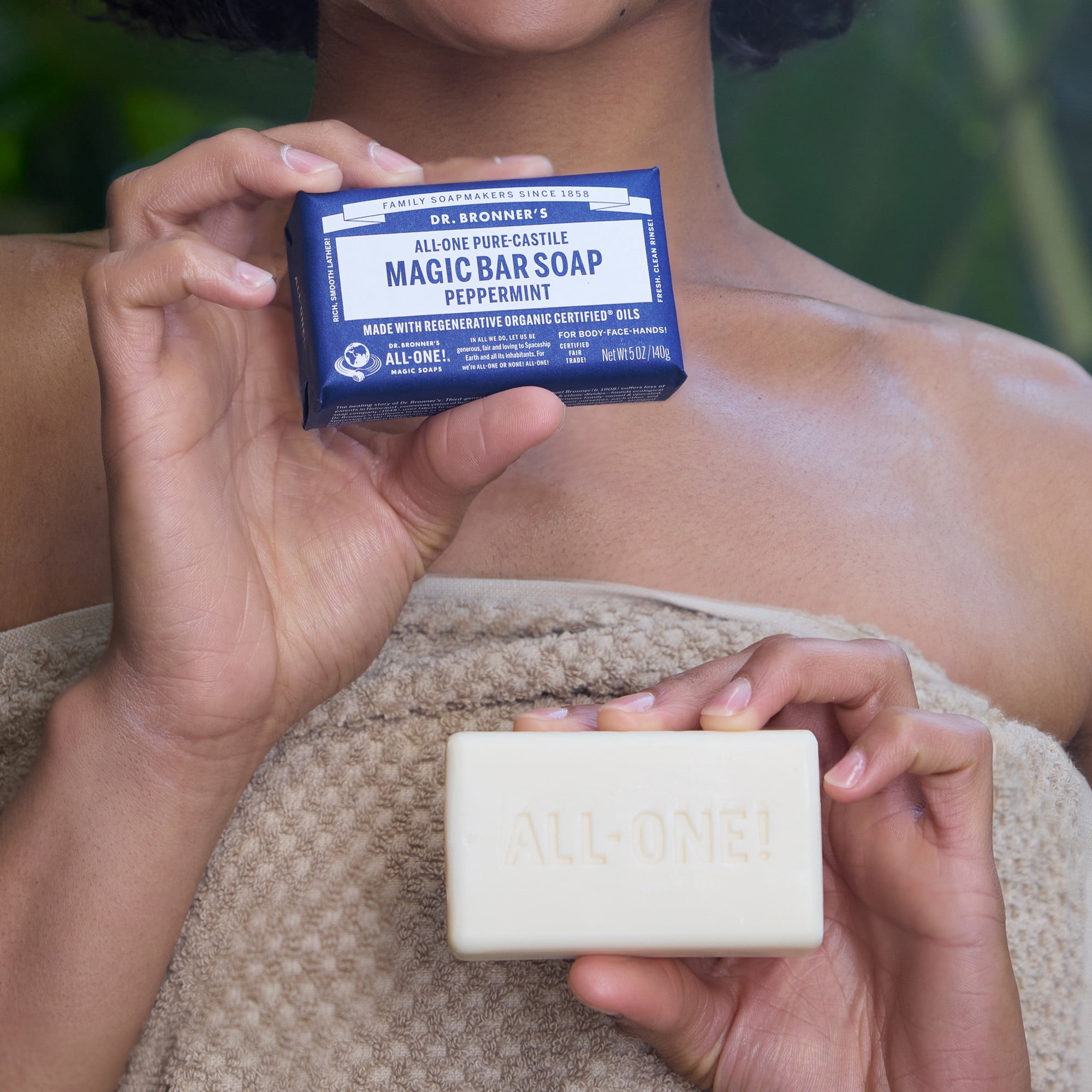 (6 pack) Dr. Bronner's Magic Soap Pure-Castile Bar, Organic Coconut Oil, Peppermint, 5 oz