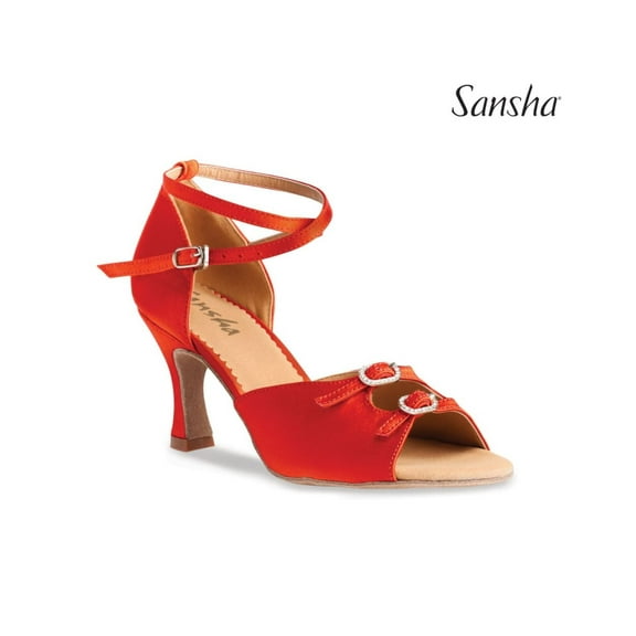 Sansha Ballroom Shoes suede sole Red 13 M MILANA
