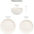 thumbnail image 3 of 12 Plastic Dishes | Outdoor Plate and Bowl Set in White | Service for 4 | RV Essentials, 3 of 9