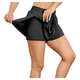 thumbnail image 2 of Pantalones Cortos Deportivos para Mujer, para Gimnasio, Yoga, Correr, Tenis, Falda Pantalón, Ropa Informal de Verano. Negro S, 2 of 8
