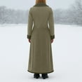 thumbnail image 5 of Women's Solid Color Long Plush Anti-Freeze Suede Wool Coat for Fall and Winter, Warm and Stylish for Cold Weather,Army Green,L, 5 of 7