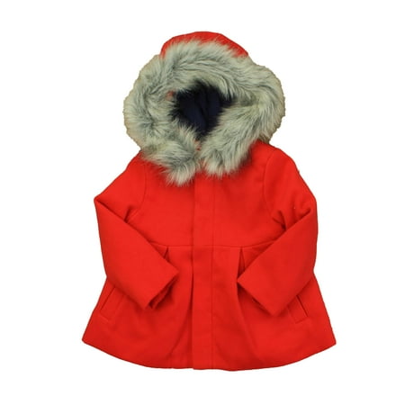 

Pre-owned Cat & Jack Girls Red | Faux Fur Winter Coat size: 2T