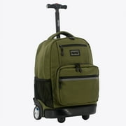 J World Boys and Girls Sunlight 18 Rolling Backpack for School and Travel, Olive