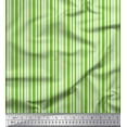thumbnail image 1 of Soimoi Green Modal Satin Fabric Vertical Stripe Print Sewing Fabric Yard 42 Inch Wide, 1 of 3