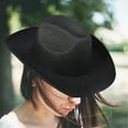 thumbnail image 2 of Women Men Disco Sparkly Cowboy Hat for Music Festivals Party Space-Black, 2 of 5