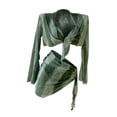 thumbnail image 3 of Set de bikini para mujeres, traje de baño de triángulo de cintura alta, traje de baño con tapa de taza acolchada con encubrimiento para piscina de M, 3 of 9