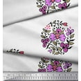 thumbnail image 3 of Soimoi Polyester Crepe Fabric Leaves & Floral Block Print Sewing Fabric Yard 42 Inch Wide, 3 of 3