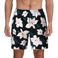 thumbnail image 2 of Goofa Lilies Flowers Printed Men's Swim Trunks Board Shorts Quick Dry Mens Swimming Trunks with Compression Liner,Breathable Fit Hawaii Beach Shorts-, 2 of 9