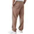 thumbnail image 4 of Resicozy Men Jogger Yoga Sweatpants Casual Athletic Elastic Waist Pants Open Bottom Trouser Straight Leg Pants with Pockets Camel S, 4 of 7
